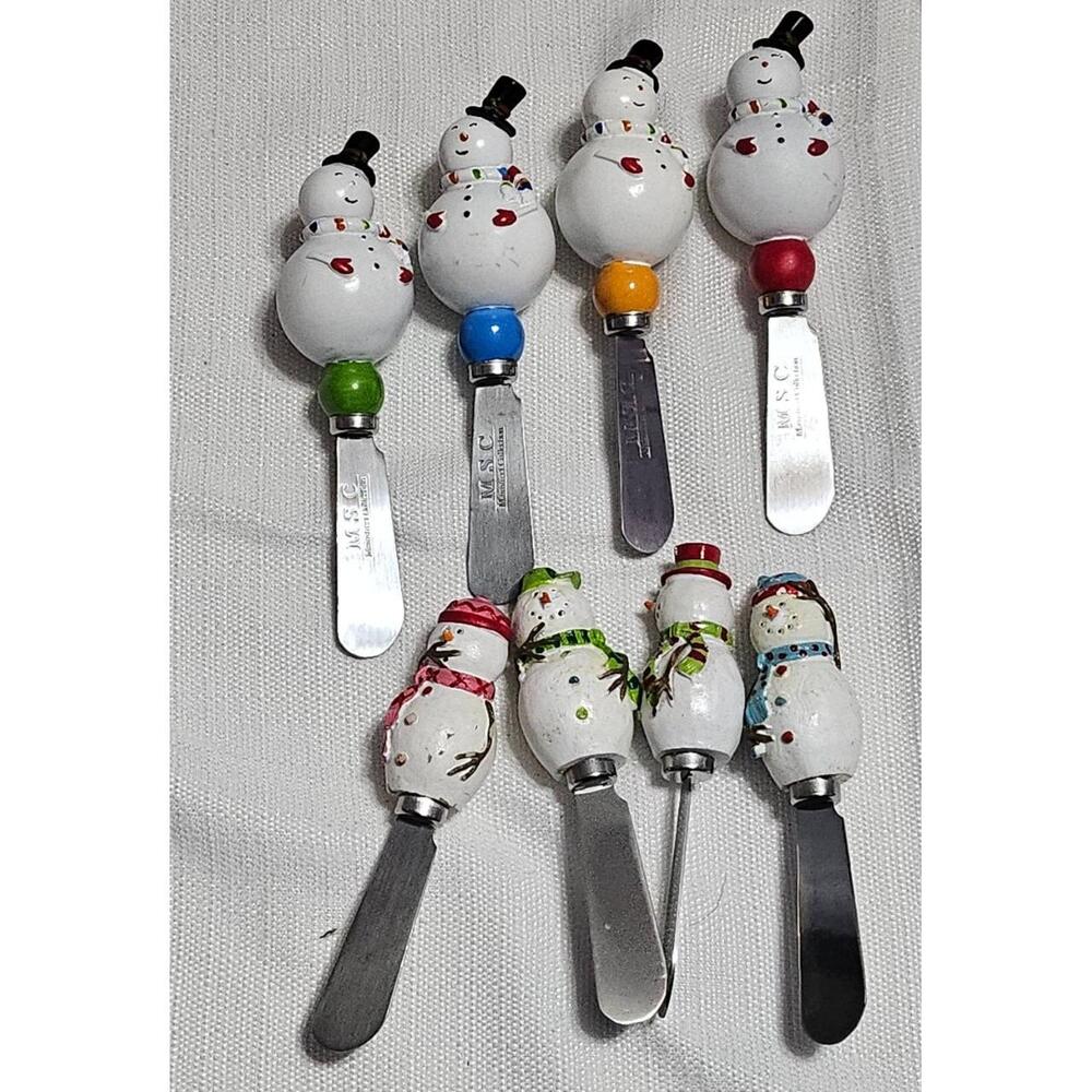 Jasco Mainstreet Collection Holiday Spreaders Snowman Handles Festive Kitchen